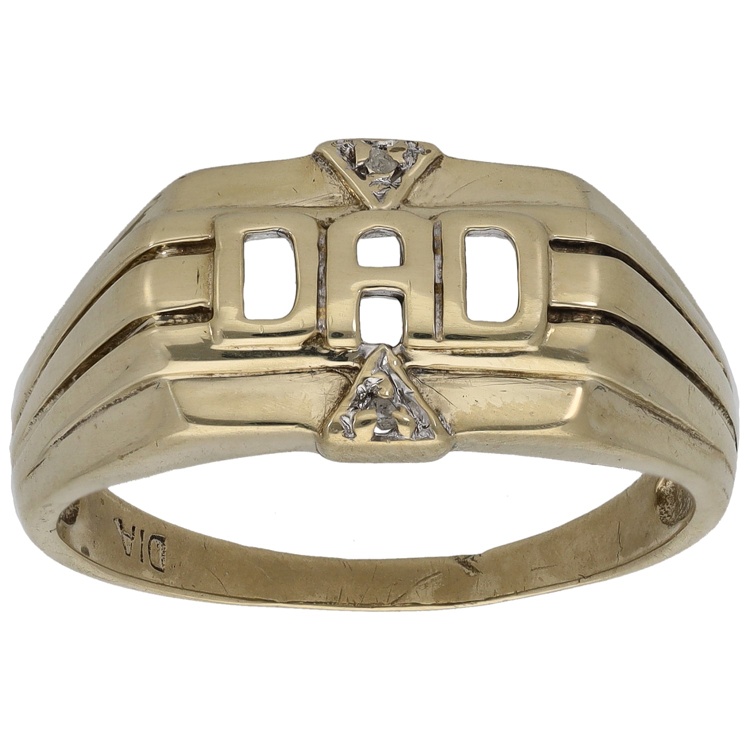 Mens 9ct gold hot sale dad ring