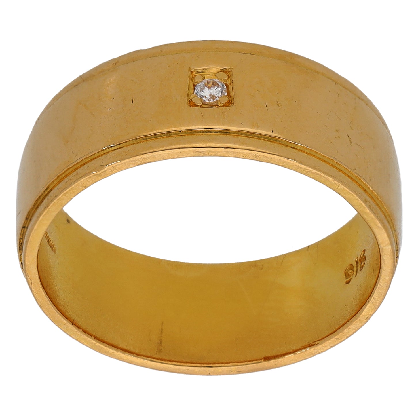 22ct Gold Cubic Zirconia Wedding Ring Size R