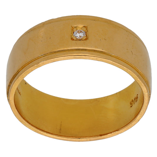 22ct Gold Cubic Zirconia Wedding Ring Size R