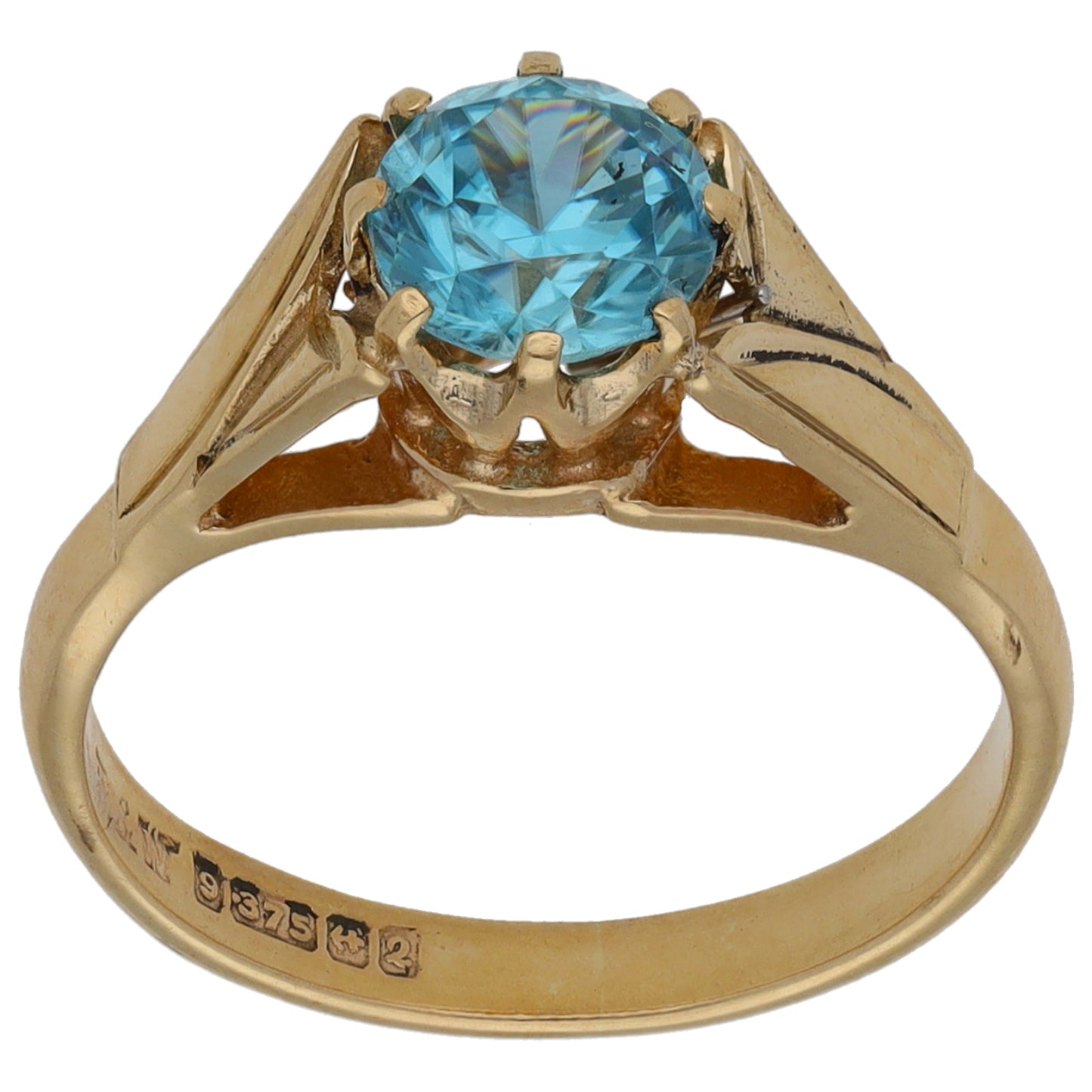 9ct Gold Topaz Single Stone Ring Size L