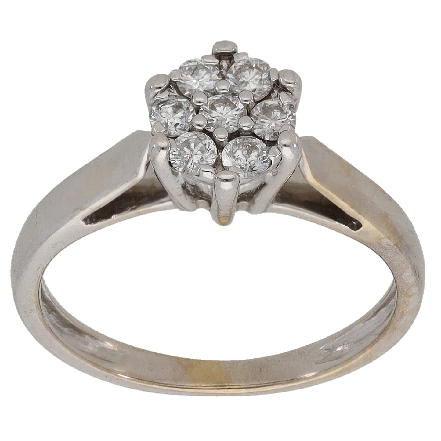 18ct White Gold 0.21ct Diamond Cluster Ring Size K