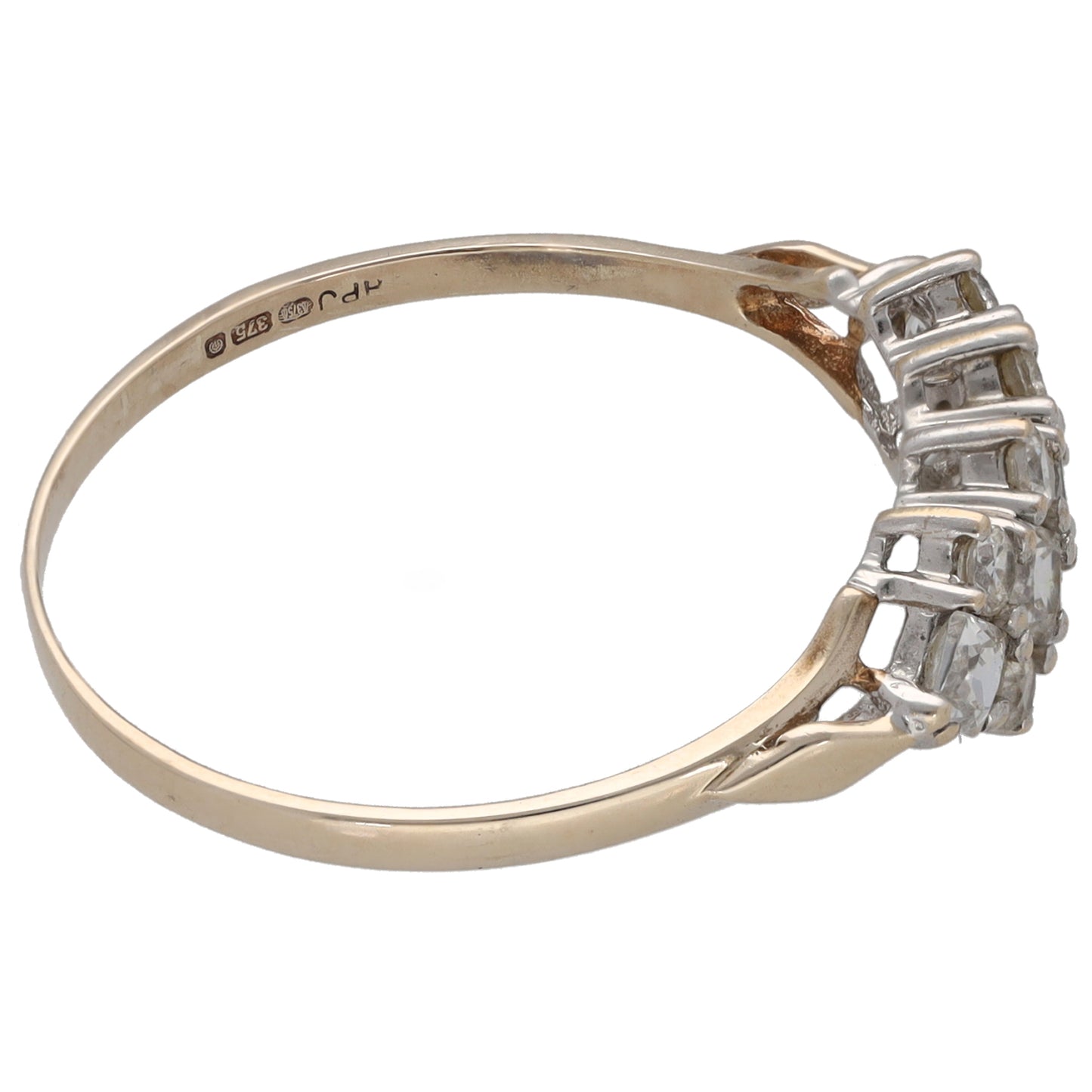 9ct Gold Cubic Zirconia Dress/Cocktail Ring Size T