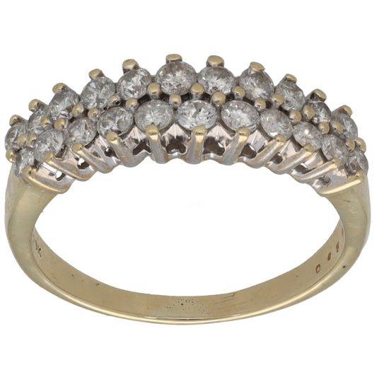 9ct Gold 0.86ct Diamond Dress/Cocktail Ring Size P