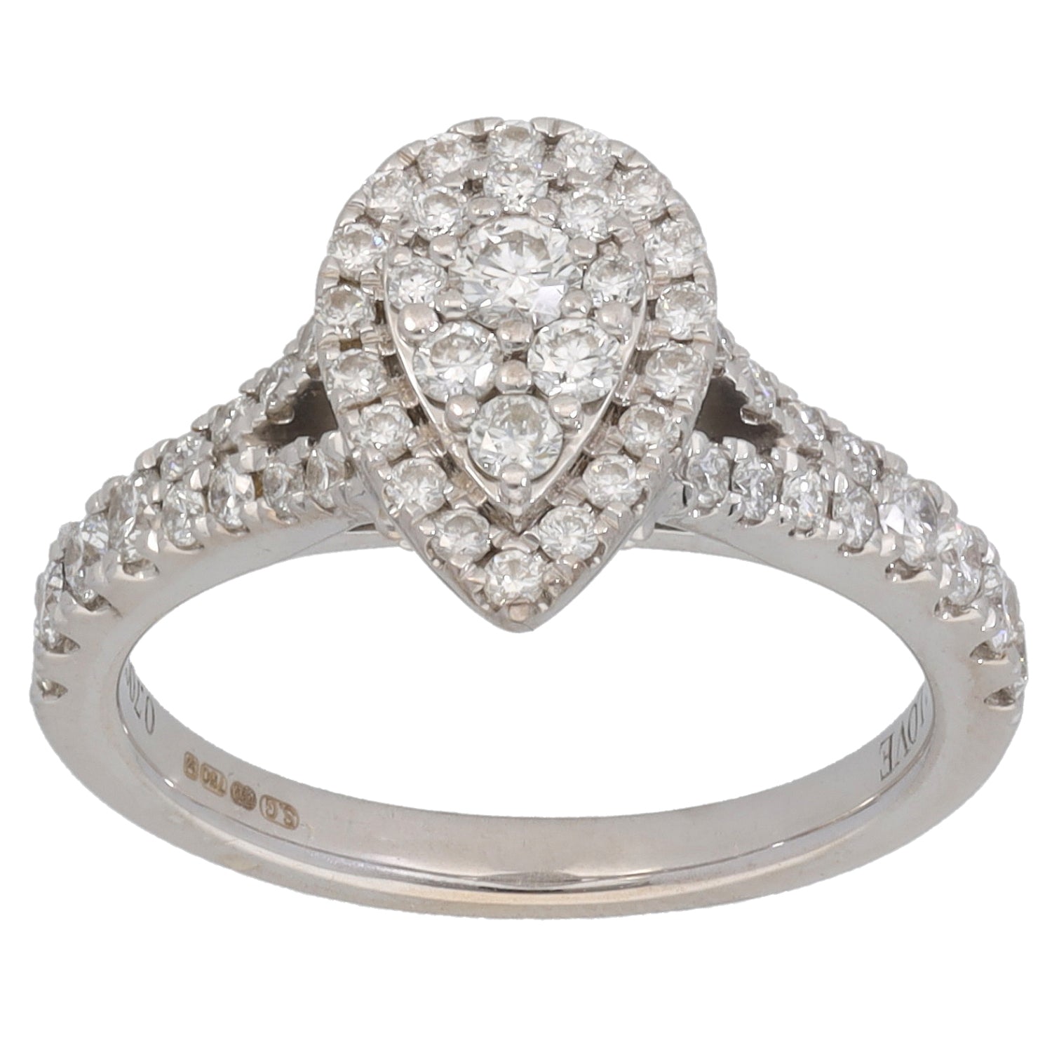 18ct White Gold Vera Wang 0.70ct Diamond Sapphire Cluster Ring