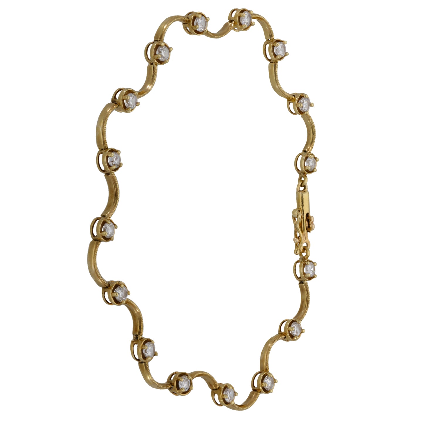 9ct Gold Cubic Zirconia Fancy Bracelet