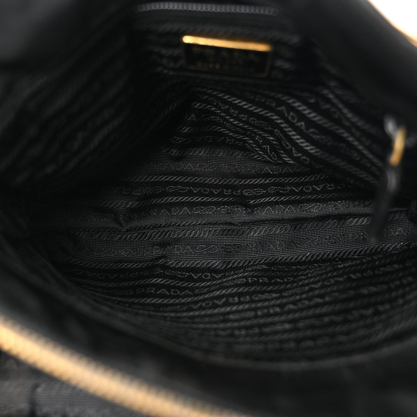 Prada Embossed Logo Chain Nappa Leather Bag - Black