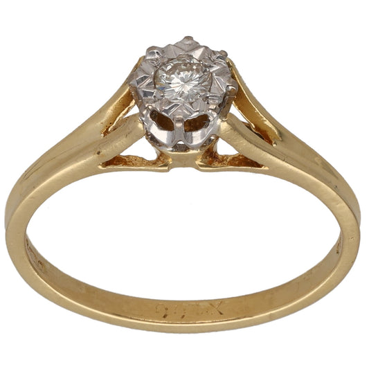 18ct Gold 0.10ct Diamond Solitaire Ring Size O