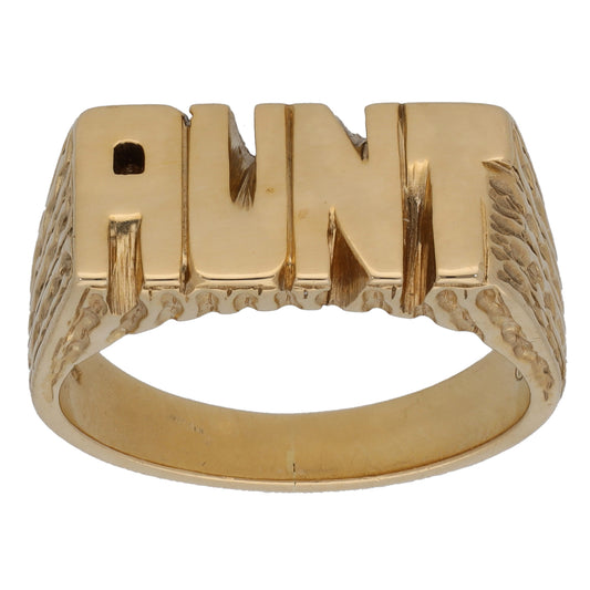 9ct Gold Aunt Ring Size R