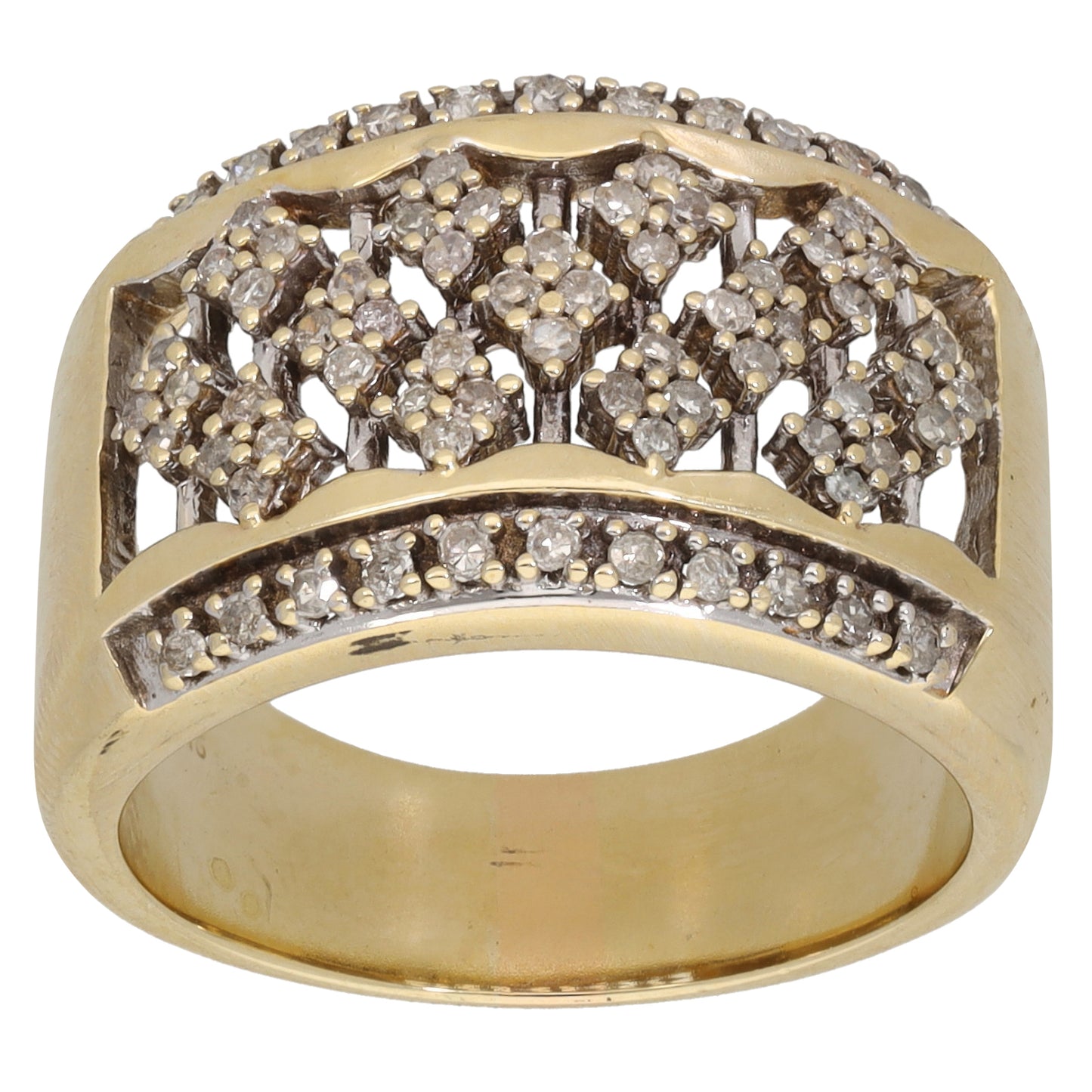 9ct Gold 0.48ct Diamond Dress/Cocktail Ring Size P