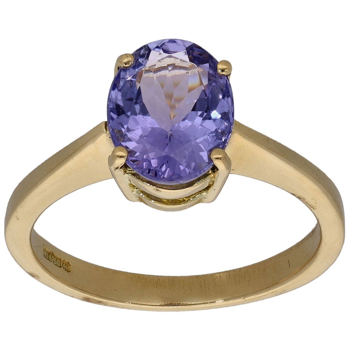 18ct Gold Tanzanite Single Stone Ring Size L