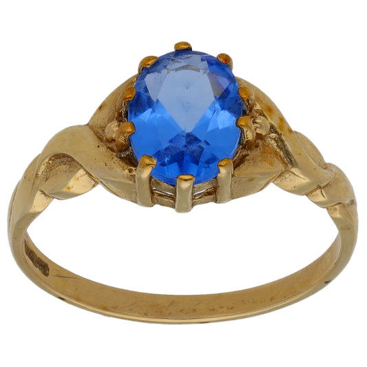 9ct Gold Quartz Single Stone Ring Size O