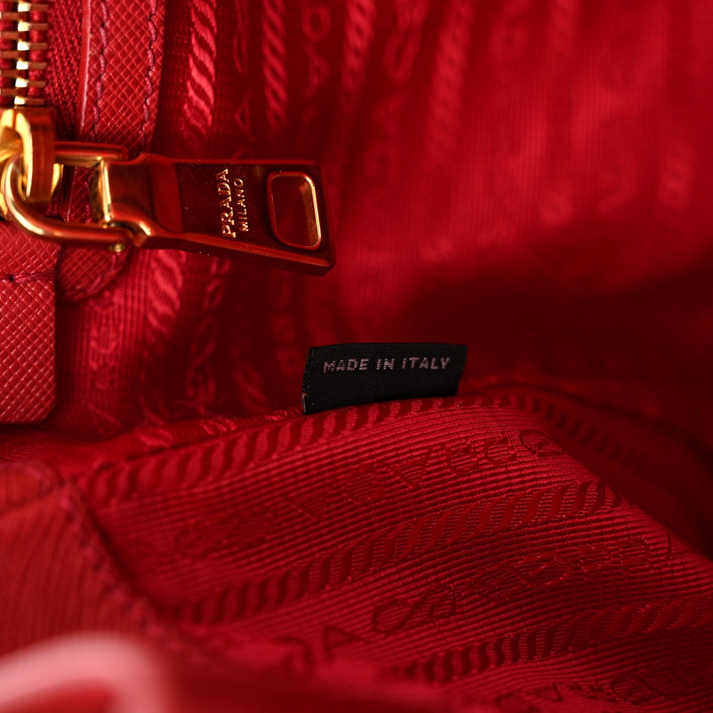 Prada Galleria Double Zip Tote Saffiano Leather Bag - Fuoco