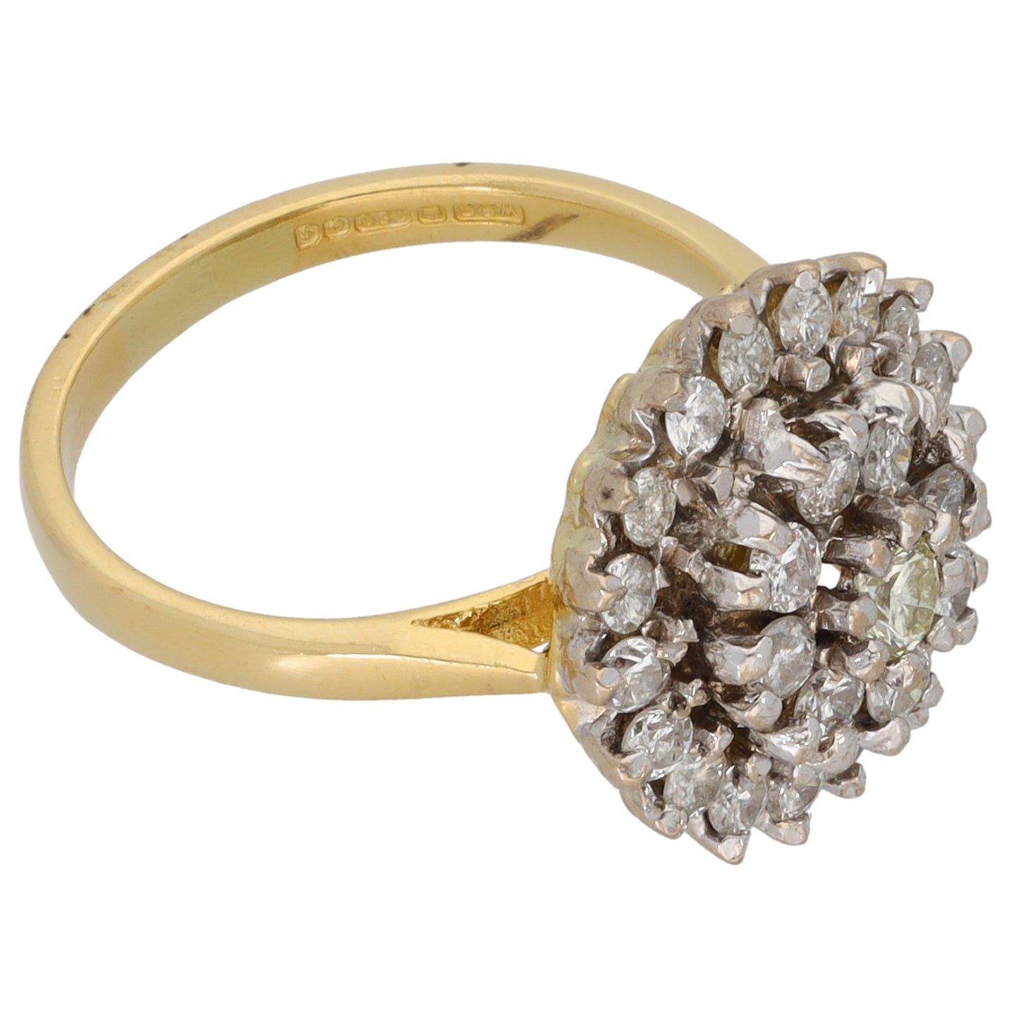 18ct Gold 0.78ct Diamond Cluster Ring Size K