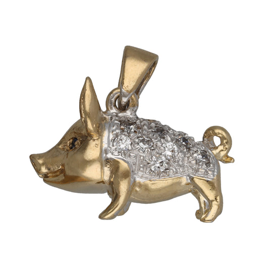9ct Gold Imitation Pig Pendant