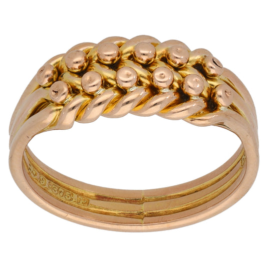 9ct Gold Keeper Ring Size N