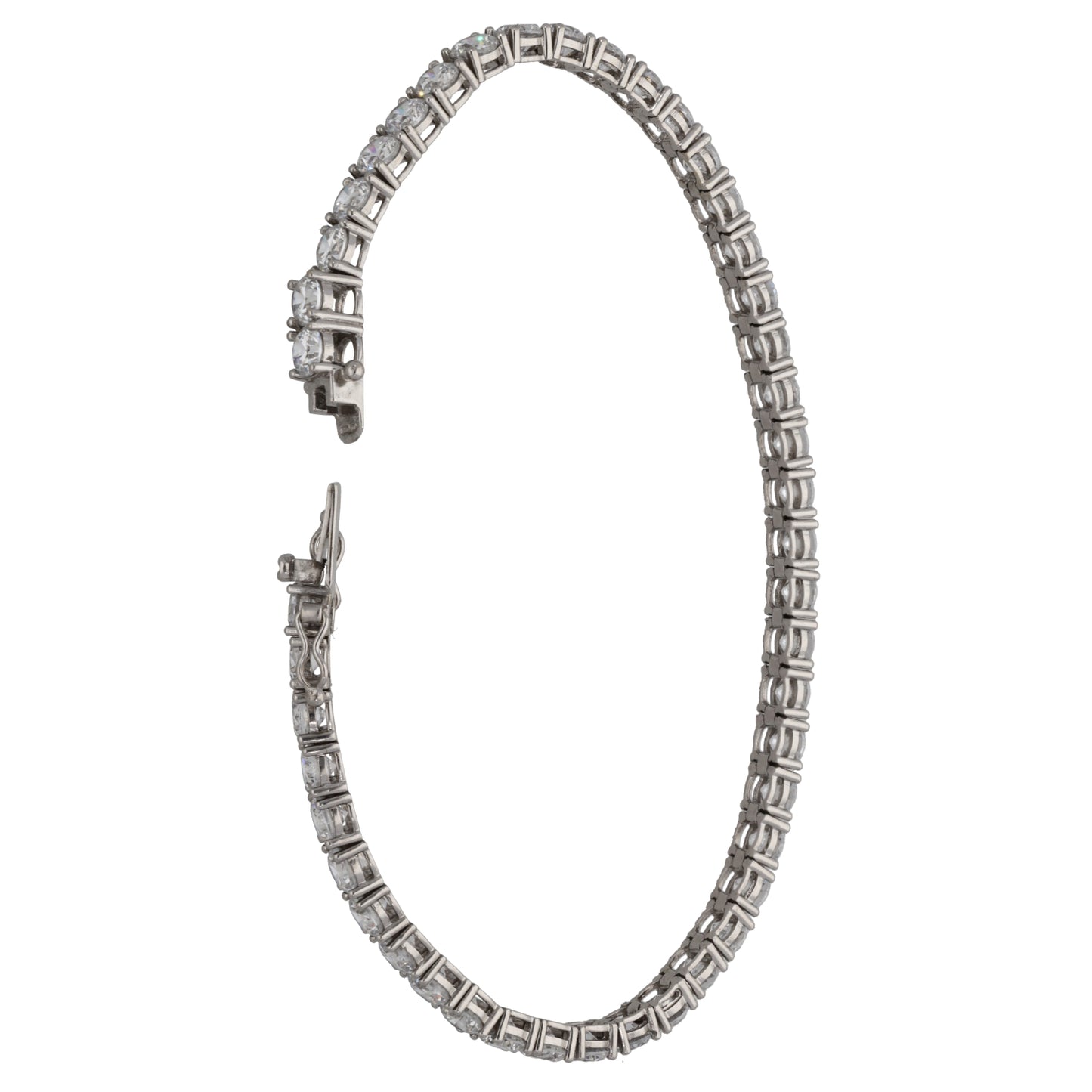 9ct White Gold Cubic Zirconia Line/Tennis Bracelet
