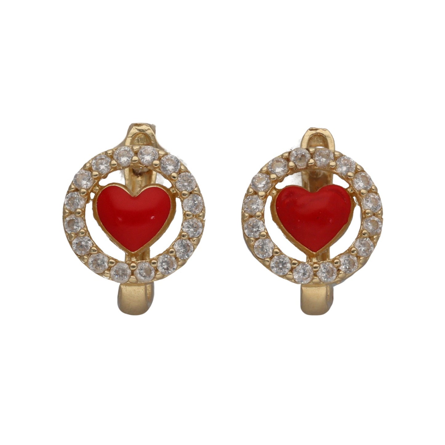 14ct Gold Cubic Zirconia Hoop Earrings