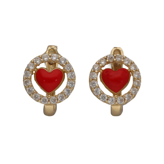 14ct Gold Cubic Zirconia Hoop Earrings