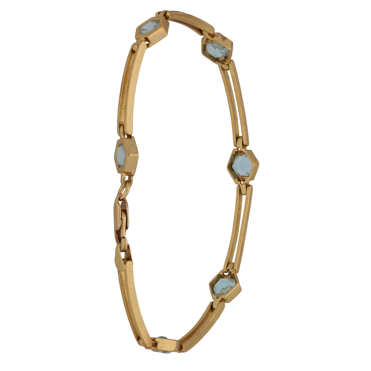 9ct Gold Topaz Fancy Stone Set Bracelet