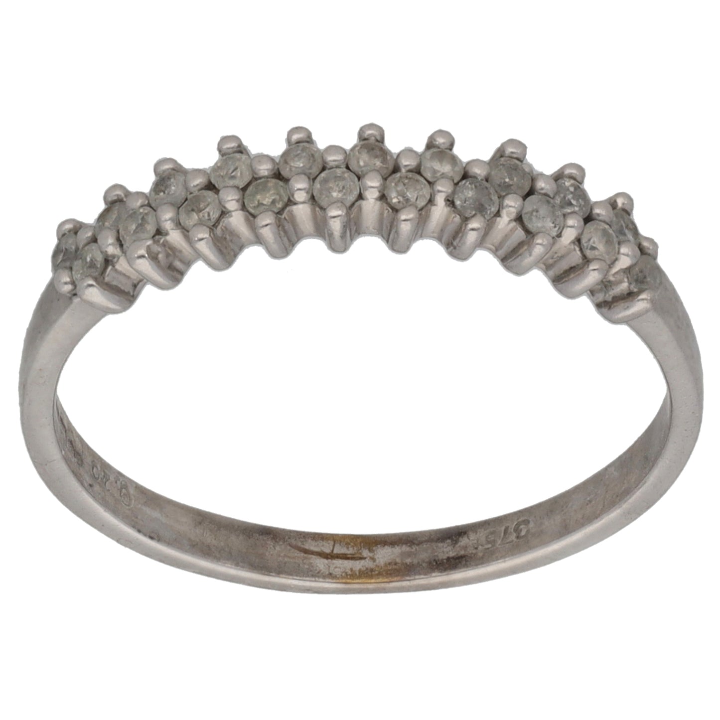 9ct White Gold 0.20ct Diamond Half Eternity Ring Size P