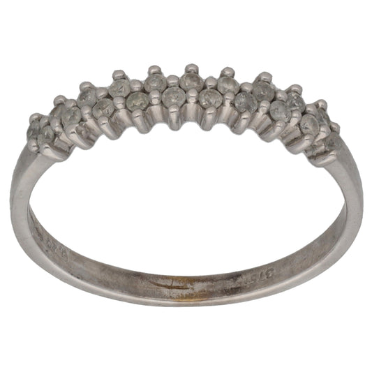 9ct White Gold 0.20ct Diamond Half Eternity Ring Size P