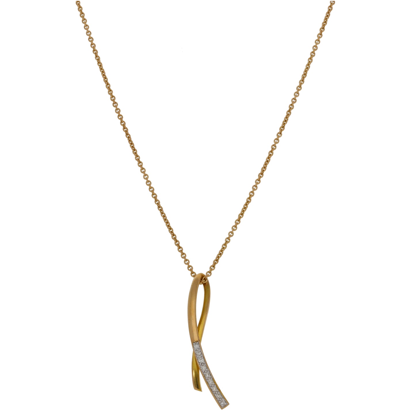 9ct Gold 0.09ct Diamond Dress/Cocktail Pendant With Chain
