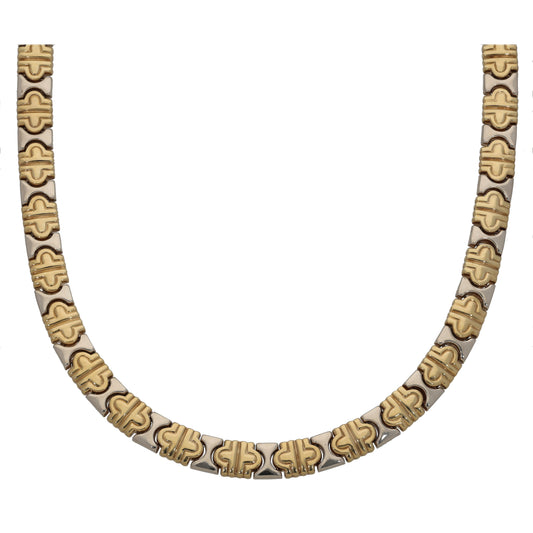 9ct Bicolour Gold Fancy Necklace 16"