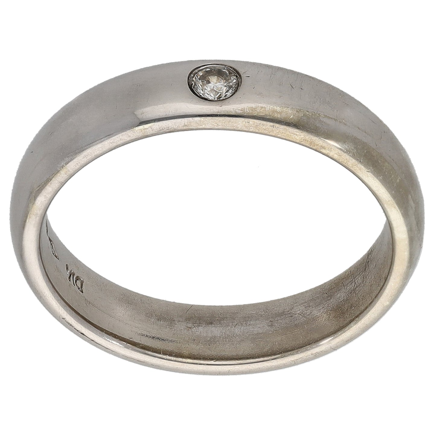 9ct White Gold 0.04ct Diamond Wedding Ring Size M