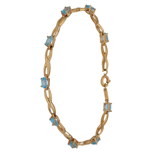 9ct Gold Topaz Line/Tennis Bracelet
