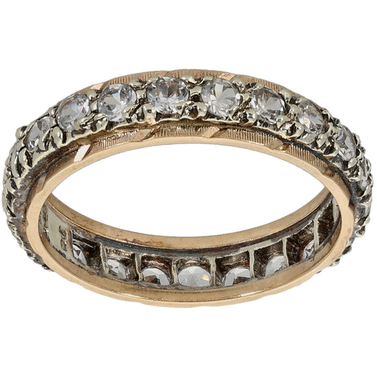 9ct Gold Cubic Zirconia Eternity Ring Size K