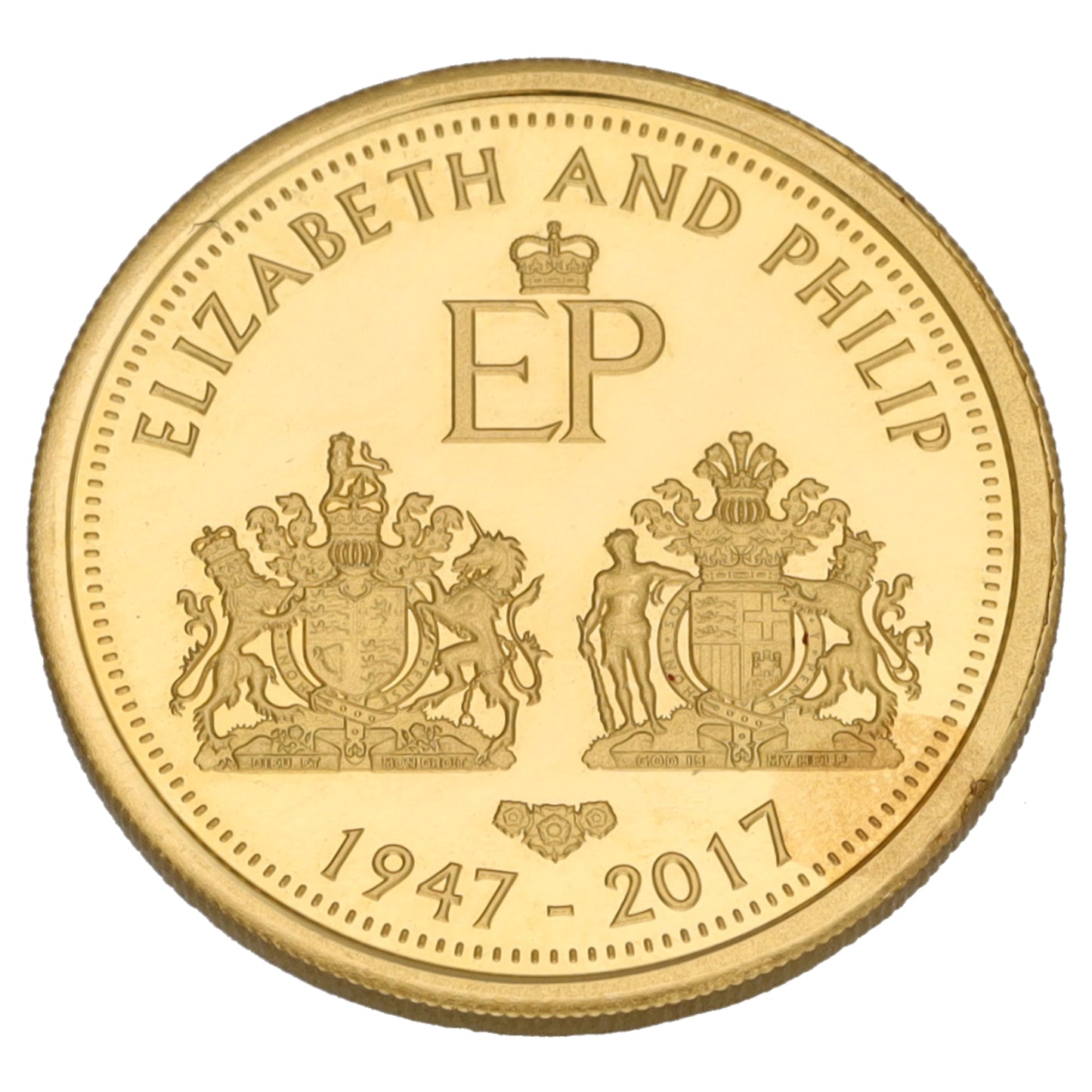 22ct Gold Elizabeth & Phillip Half Sovereign Coin 2017