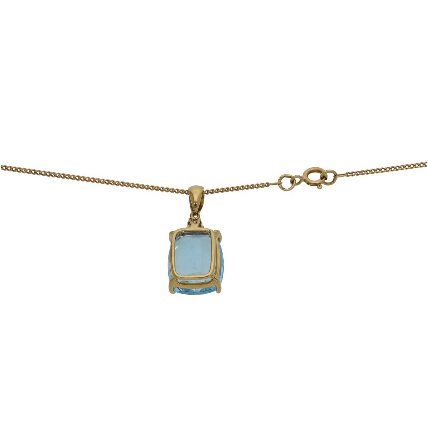 18ct Gold Topaz & 0.09ct Diamond Dress/Cocktail Pendant With Chain