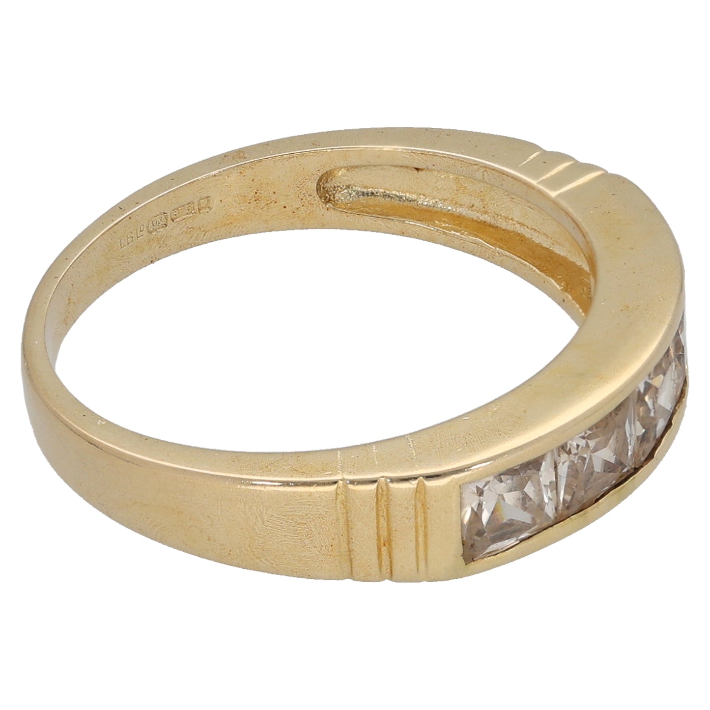 9ct Gold Cubic Zirconia Half Eternity Ring Size M
