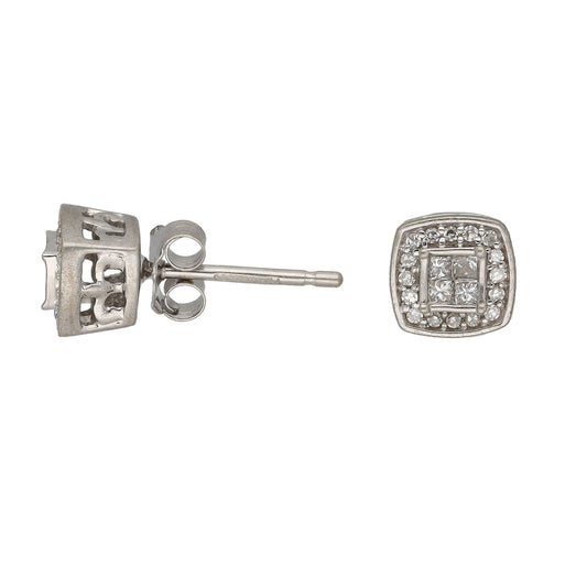 9ct White Gold 0.32ct Diamond Stud Earrings