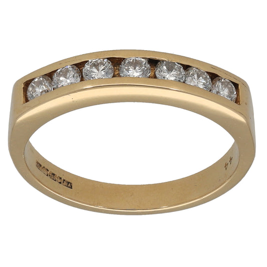 18ct Gold 0.35ct Diamond Half Eternity Ring Size N