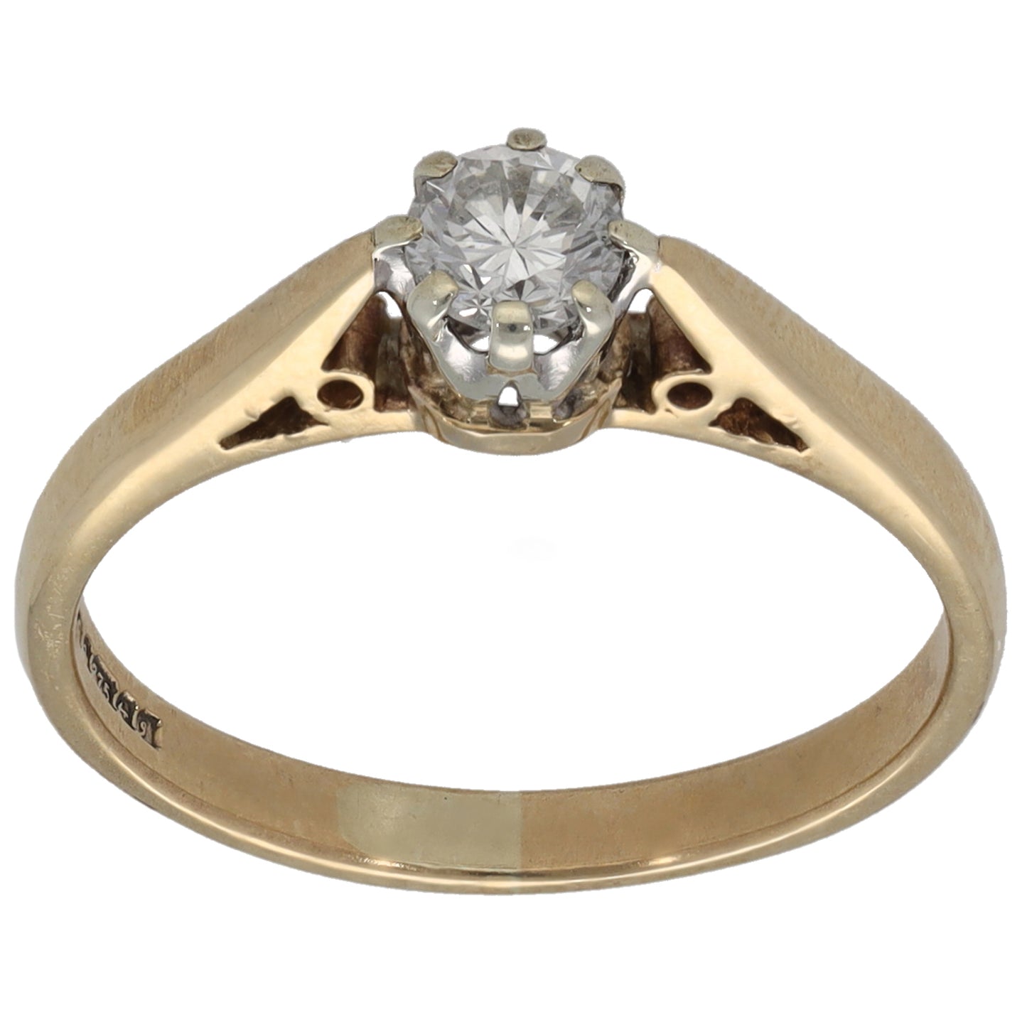 9ct Gold 0.20ct Diamond Solitaire Ring Size K
