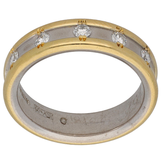 18ct Bicolour Gold 0.15ct Diamond Eternity Ring Size L