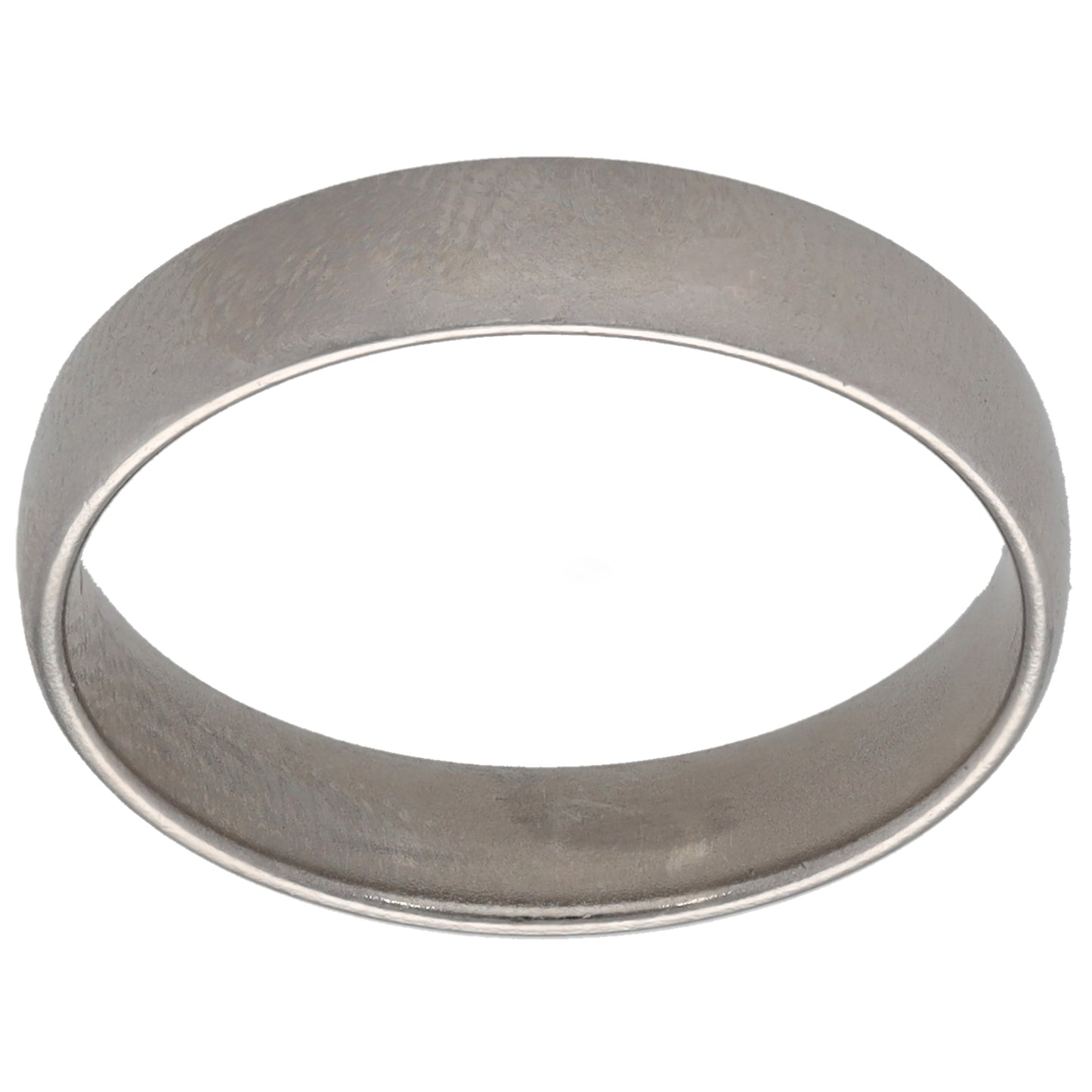 Plain polished metal wedding ring band with smooth, flat profile