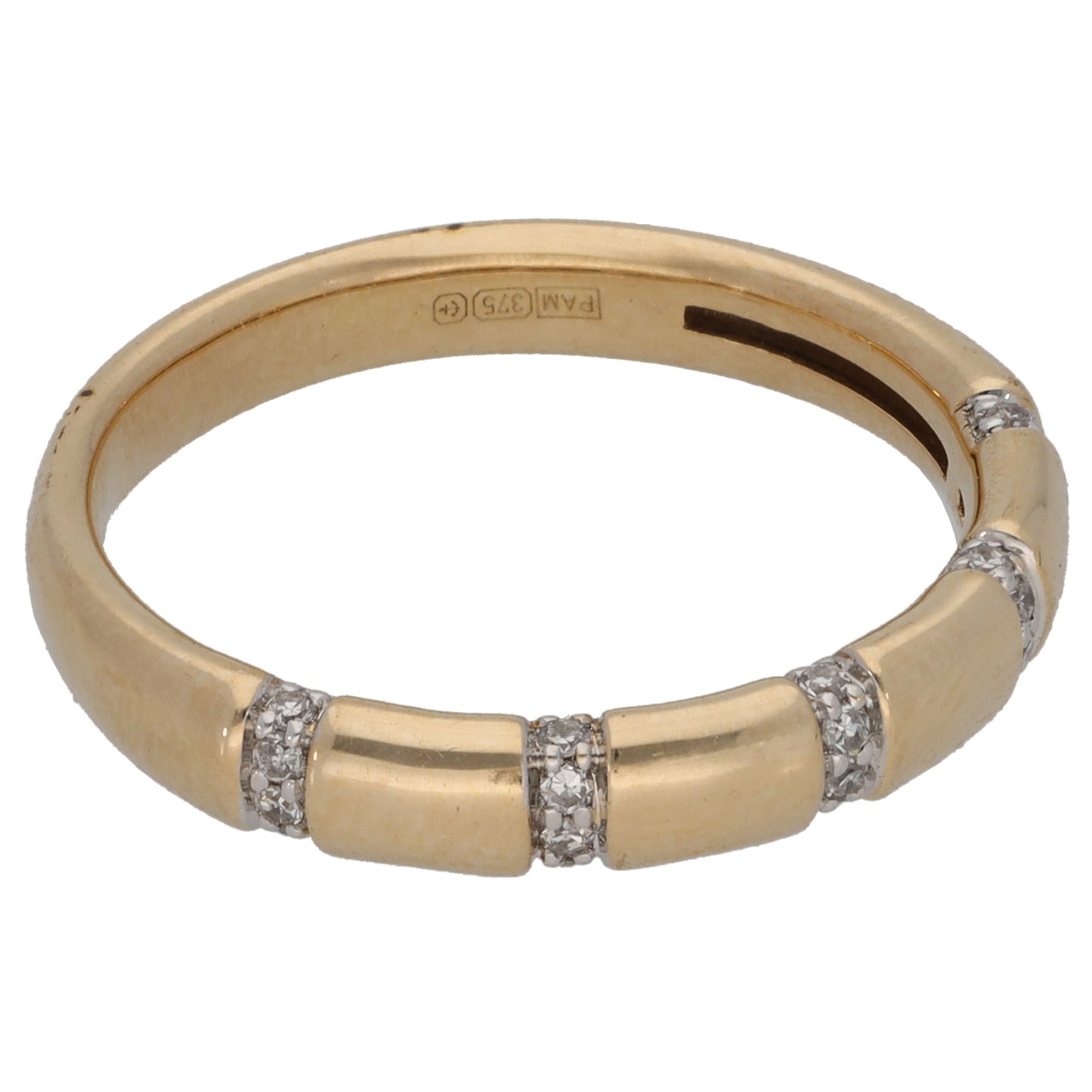 9ct Gold 0.10ct Diamond Half Eternity Ring Size O