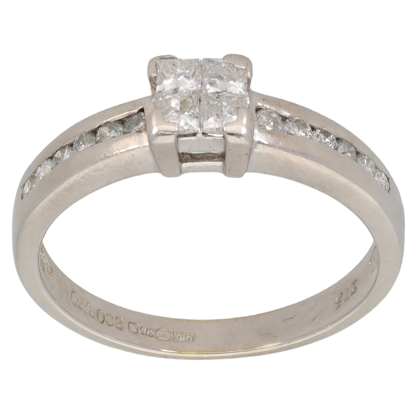 9ct White Gold 0.33ct Diamond Dress/Cocktail Ring Size K
