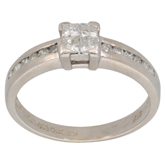 9ct White Gold 0.33ct Diamond Dress/Cocktail Ring Size K
