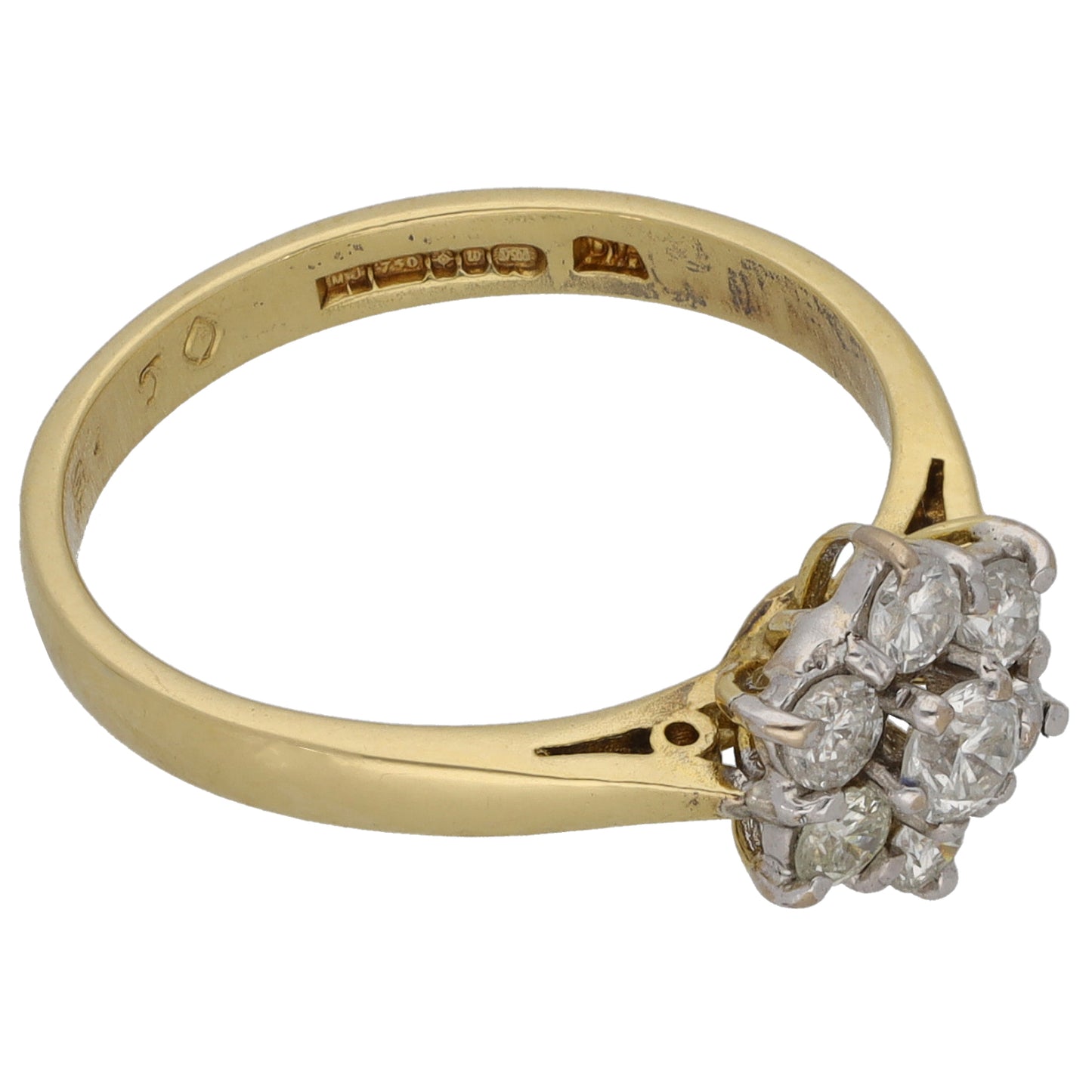 18ct Gold 0.50ct Diamond Cluster Ring Size N