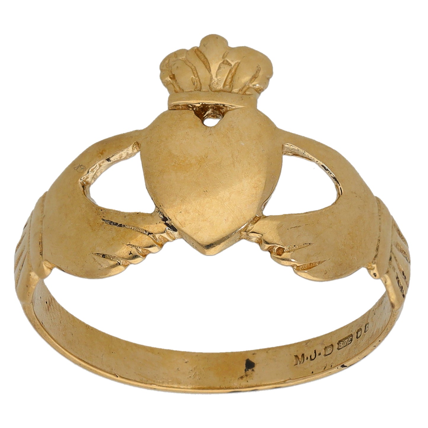 9ct Gold Claddagh Ring Size R