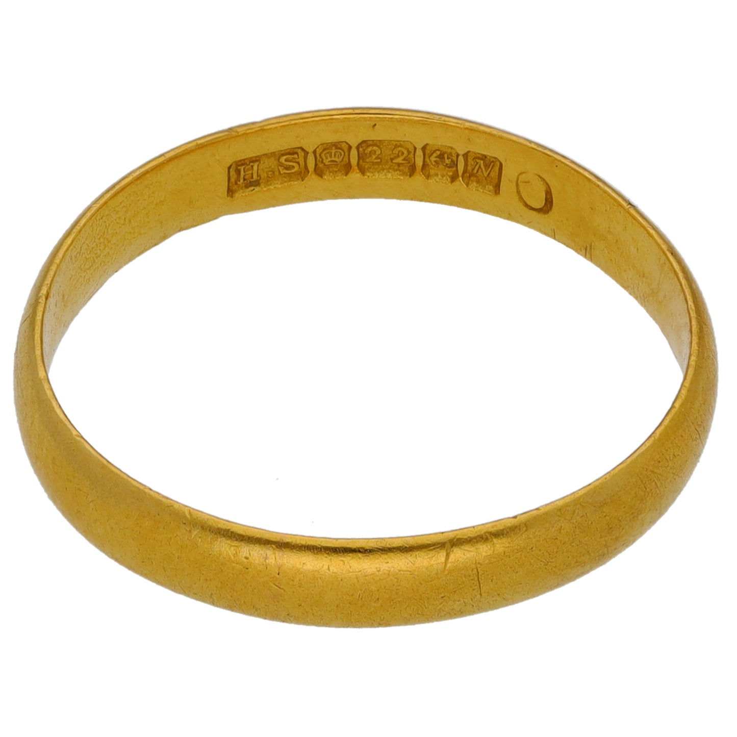 22ct Gold Plain Wedding Ring Size O
