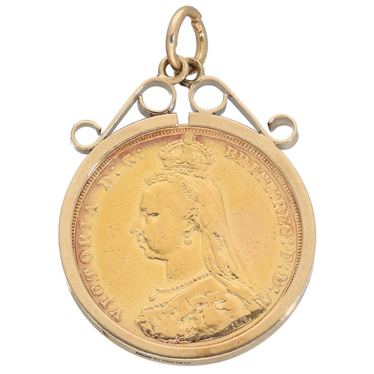 9ct Gold Full Sovereign Coin Pendant