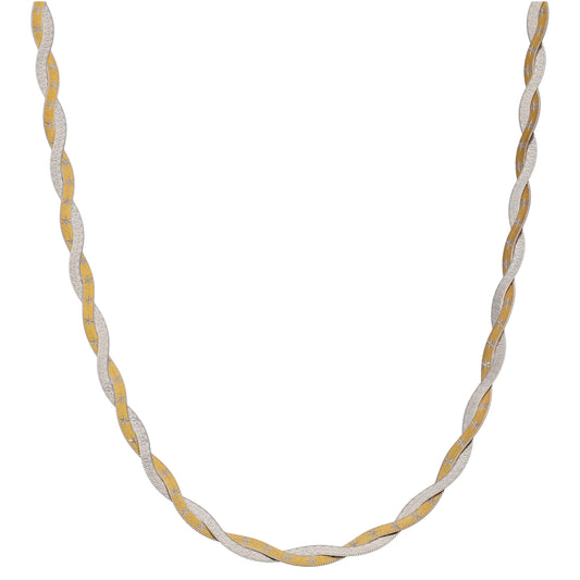 9ct Bicolour Gold Fancy Necklace 16"