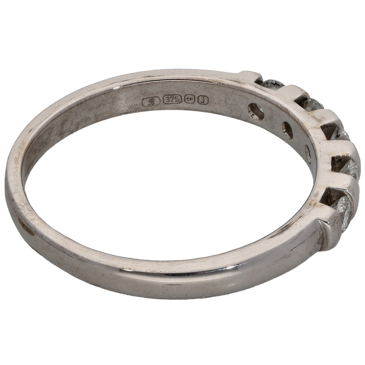 9ct White Gold 0.25ct Diamond Half Eternity Ring Size L