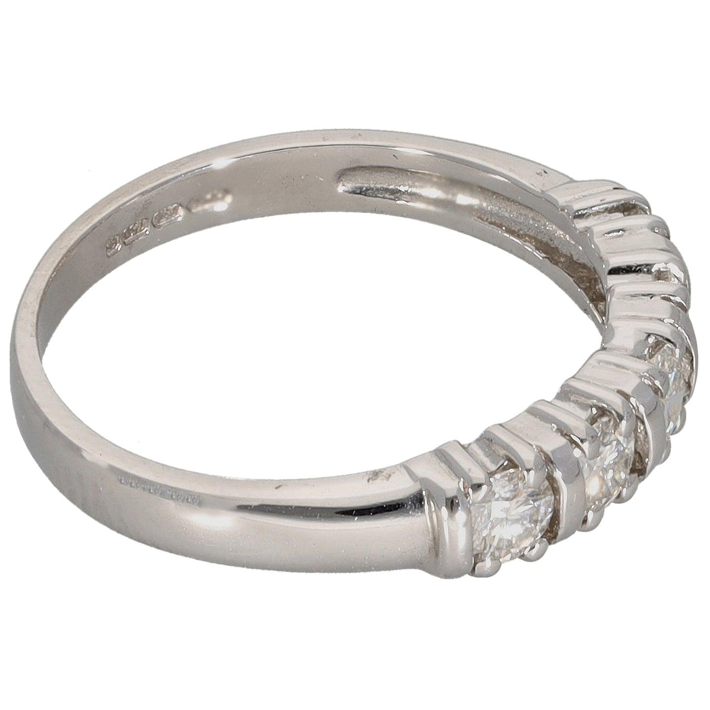 18ct White Gold 0.50ct Diamond Half Eternity Ring Size K