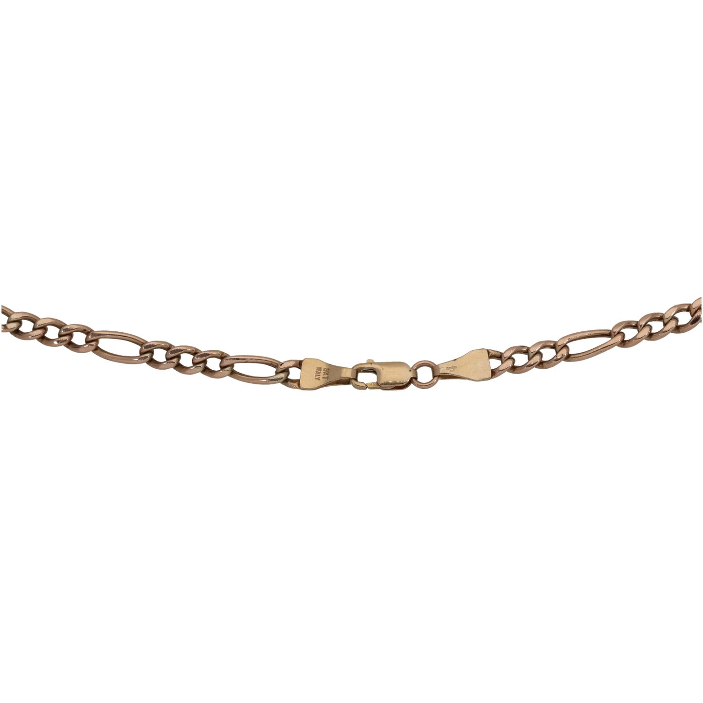 9ct Rose Gold Figaro Chain 18"