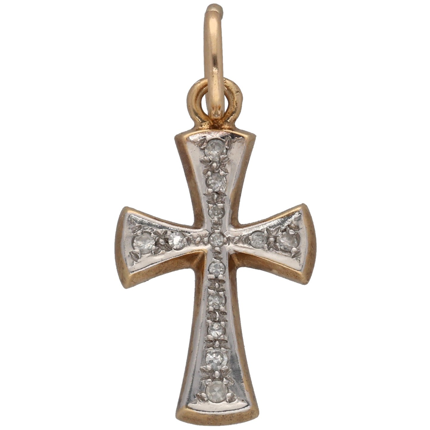 9ct Gold 0.16ct Diamond Cross Pendant